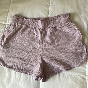 Gauzy lavender cotton shorts
